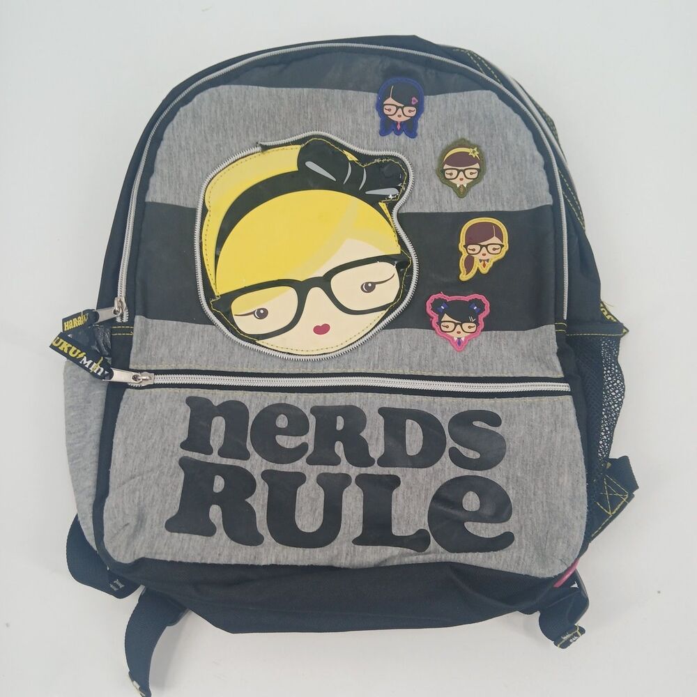 harajuku girls mini black and grey striped backpack gwen stefani lamb kawaii